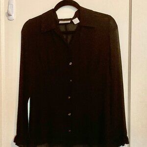 Preview sheer black silk blouse Petite S